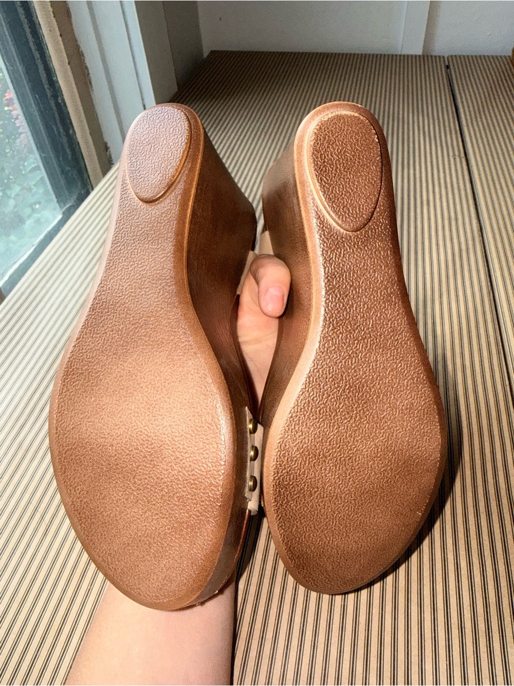 MIA Women's Beige Slingback Wedge Sandals - Picture 6 of 6